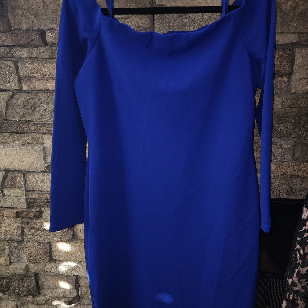 Eliza J Royal Blue Long Sleeve Dress